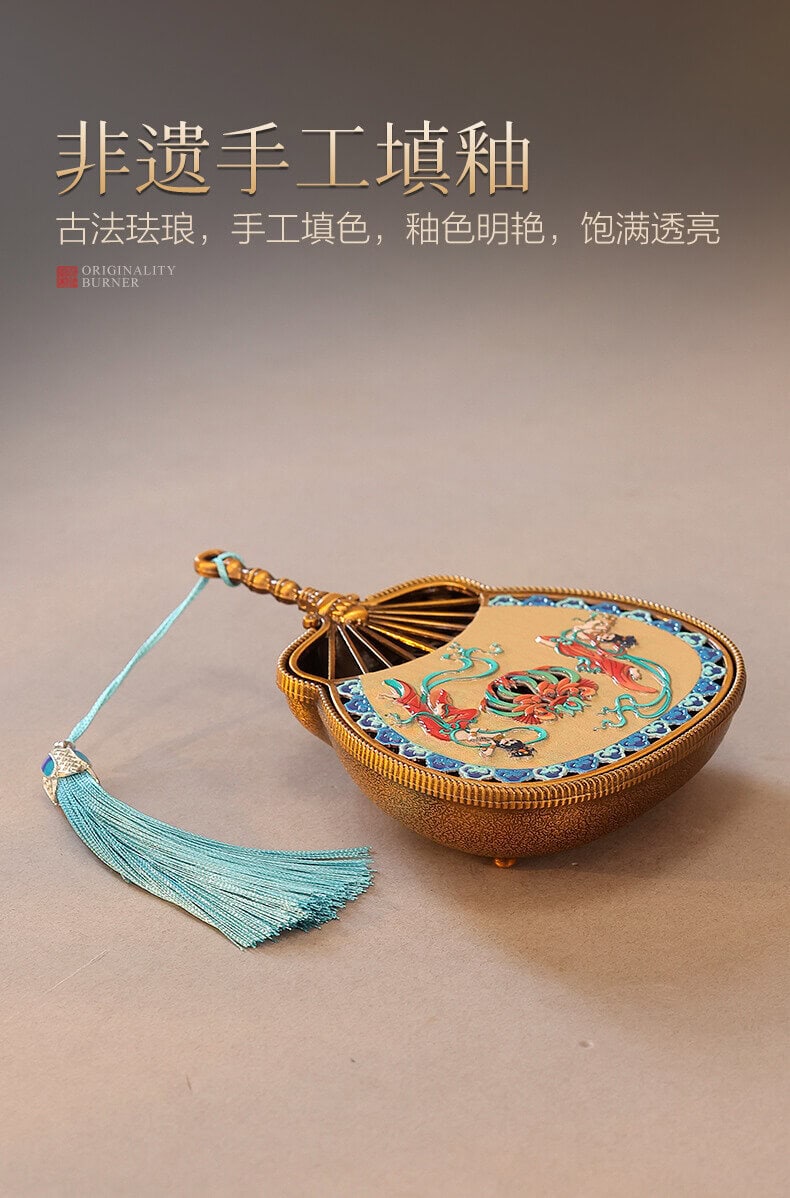 《天外飛仙》蘿扇飛天香盒中式復古香爐擺件