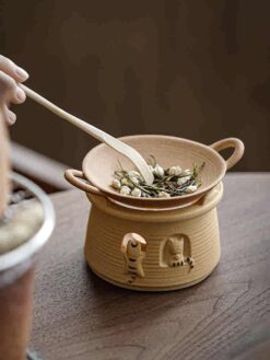 陶喵手作貓咪粗陶烘烤爐熏香溫茶爐