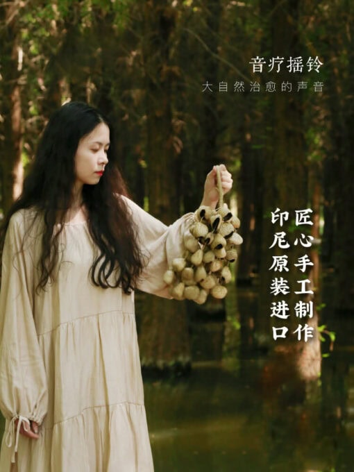 輕鬆一刻果殼手搖鈴種子果實鈴鐺療愈風鈴