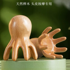 櫸木八爪魚頭部頭皮按摩梳子按摩器