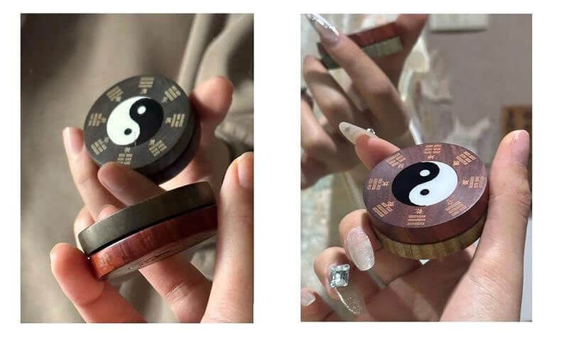 綠檀紫檀拼接轉轉手把件