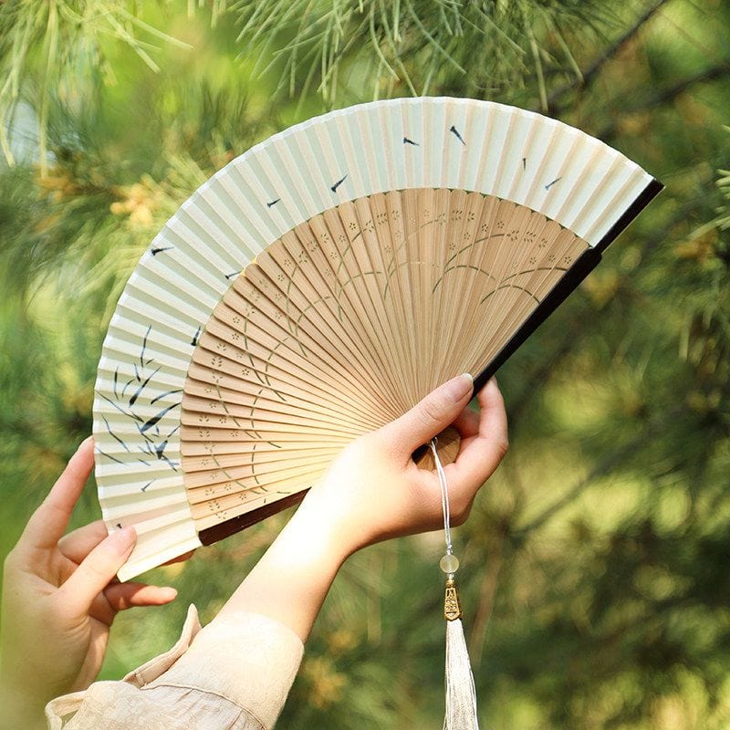漢服旗袍古風折扇新中式折疊便攜小扇子：圖片 2
