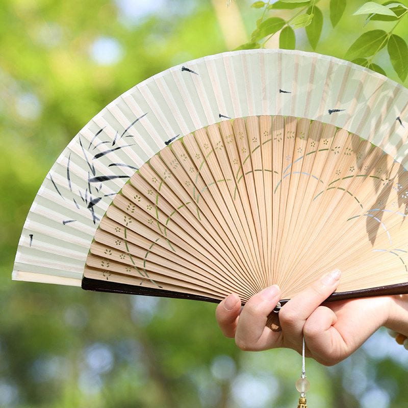 漢服旗袍古風折扇新中式折疊便攜小扇子：圖片 3