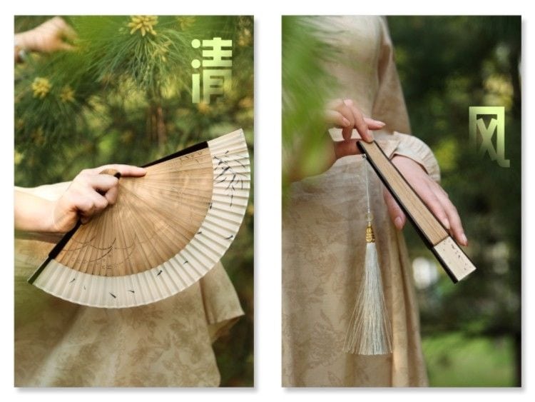 漢服旗袍古風折扇新中式折疊便攜小扇子
