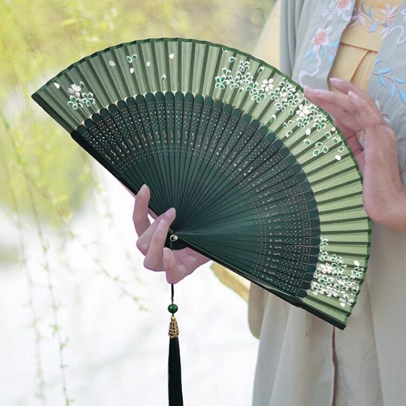 古典折扇國風馬面裙便攜漢服隨身折疊扇