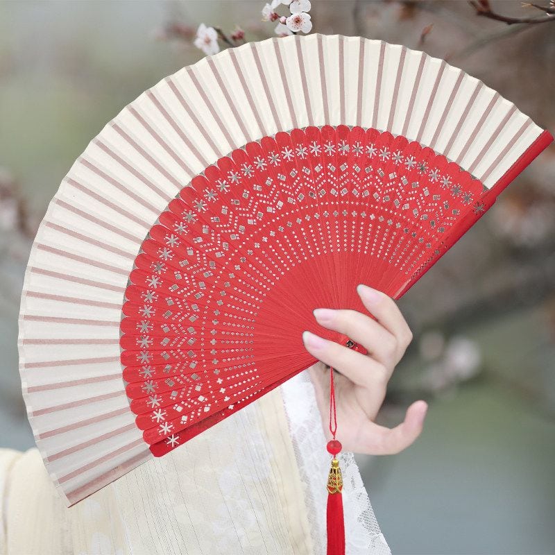 古典折扇國風馬面裙便攜漢服隨身折疊扇：圖片 3