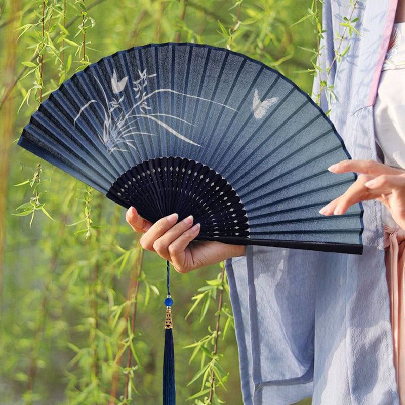 古典折扇國風馬面裙便攜漢服隨身折疊扇：圖片 4