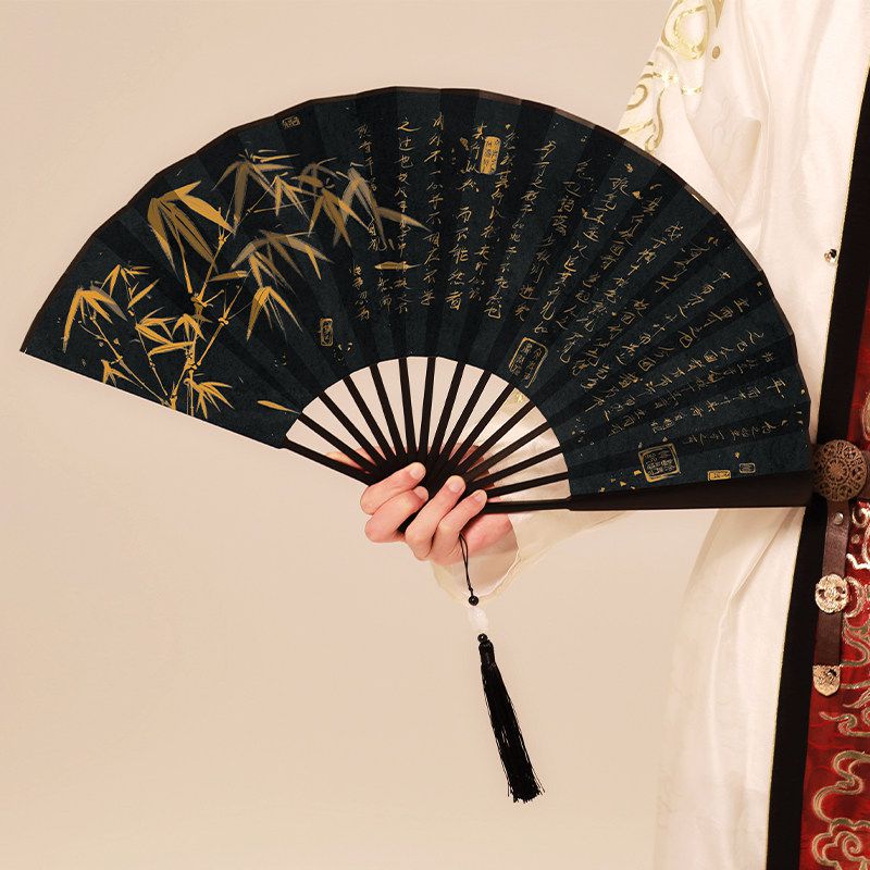 霸氣古風折扇便攜式男女款燙金扇子：圖片 2