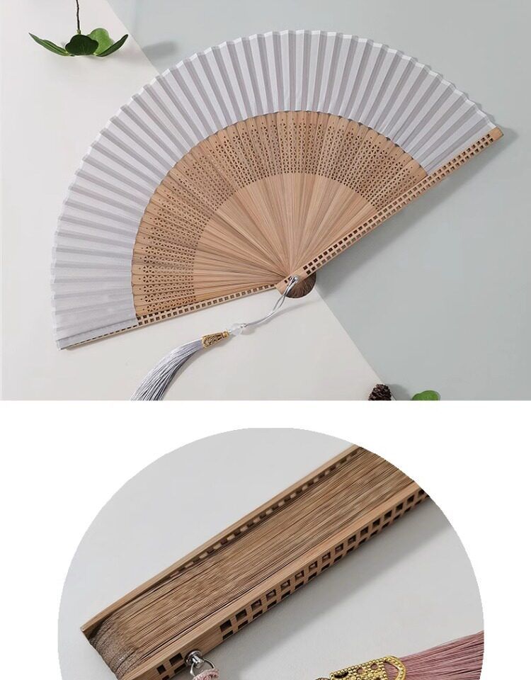 古風鏤空竹扇便攜國風折疊扇子