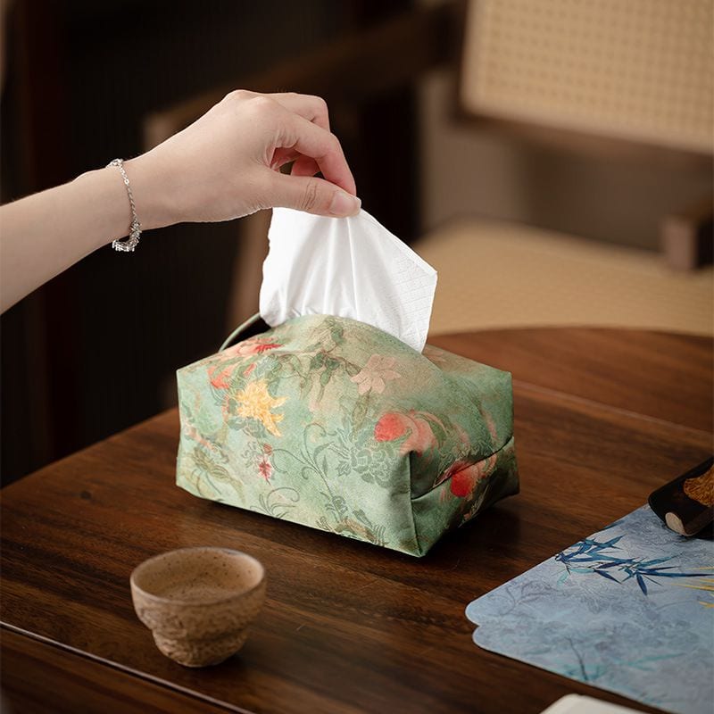春祥國風錦緞織錦茶室布藝抽紙盒