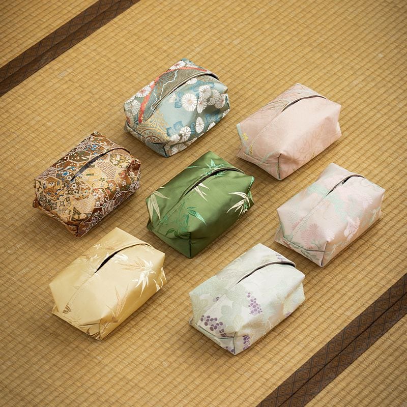 繁花新中式織錦刺繡防塵紙巾盒
