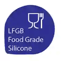 LFGB Food Grade Silicone certification badge, highlighting high safety standards for silicone products used in food contact applications.