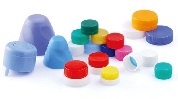 Colorful plastic bottle caps in various sizes and colours, suitable for packaging and industrial applications.