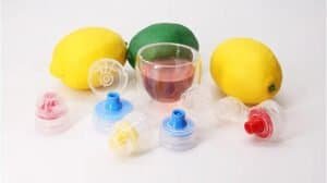 Richter scale shown with lemons and baby bottles instead of traditional numbers, symbolising measuring tools and health concepts for innovative financial analysis strategies.