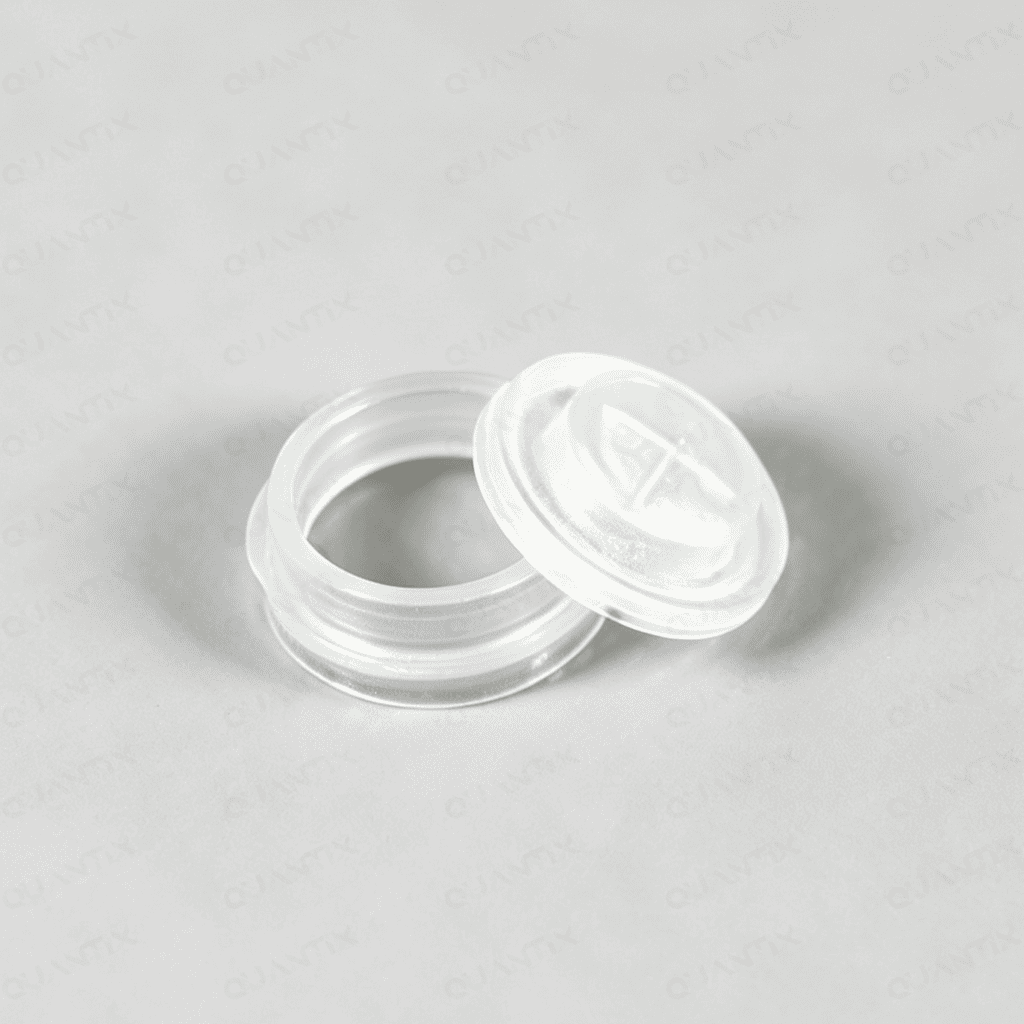 Clear silicone valve with removable lid, ideal for fluid control applications in industrial settings. Durable, flexible, and resistant to chemicals.