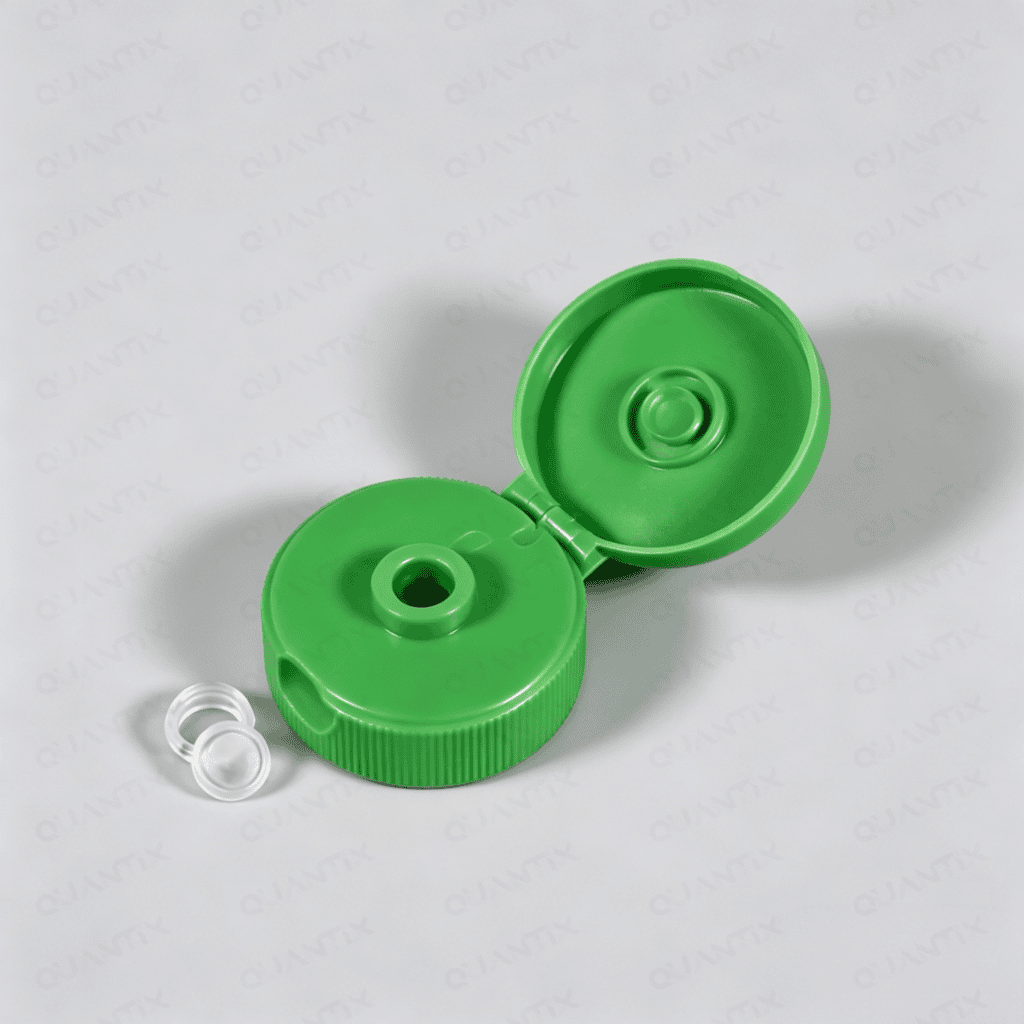Silicone valve with green cap, designed for precise control in industrial applications. Durable and flexible silicone material ensures reliable performance in various environments.