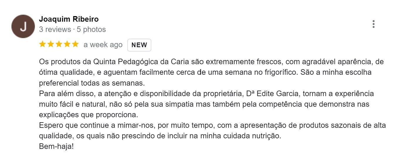 Produtos frescos Quinta da Caria, qualidade e sabor para uma alimentação nutritiva e natural.