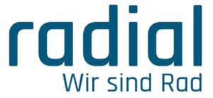 Radial GmbH Logo mit Slogan Wir sind Rad in Konstanz.