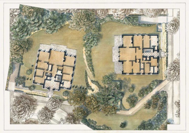 Plan für ein modernes Gartendesign