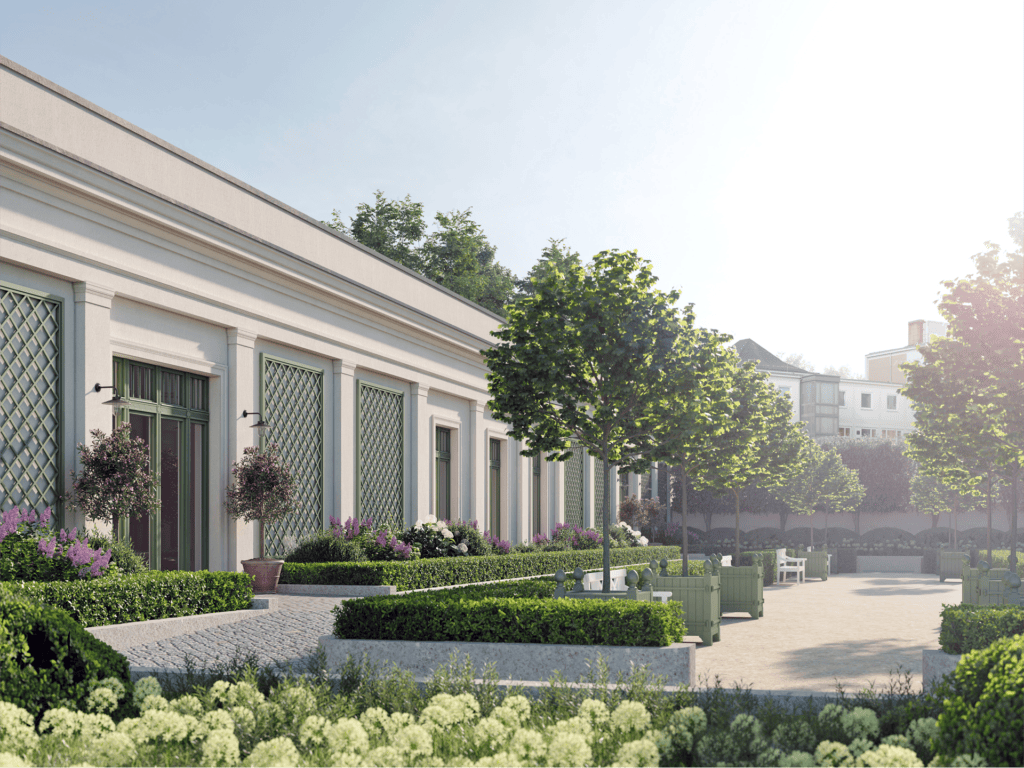 Berlin-Schmargendorf Kissinger Strasse Fassade Hofseite mit Blick auf Remise