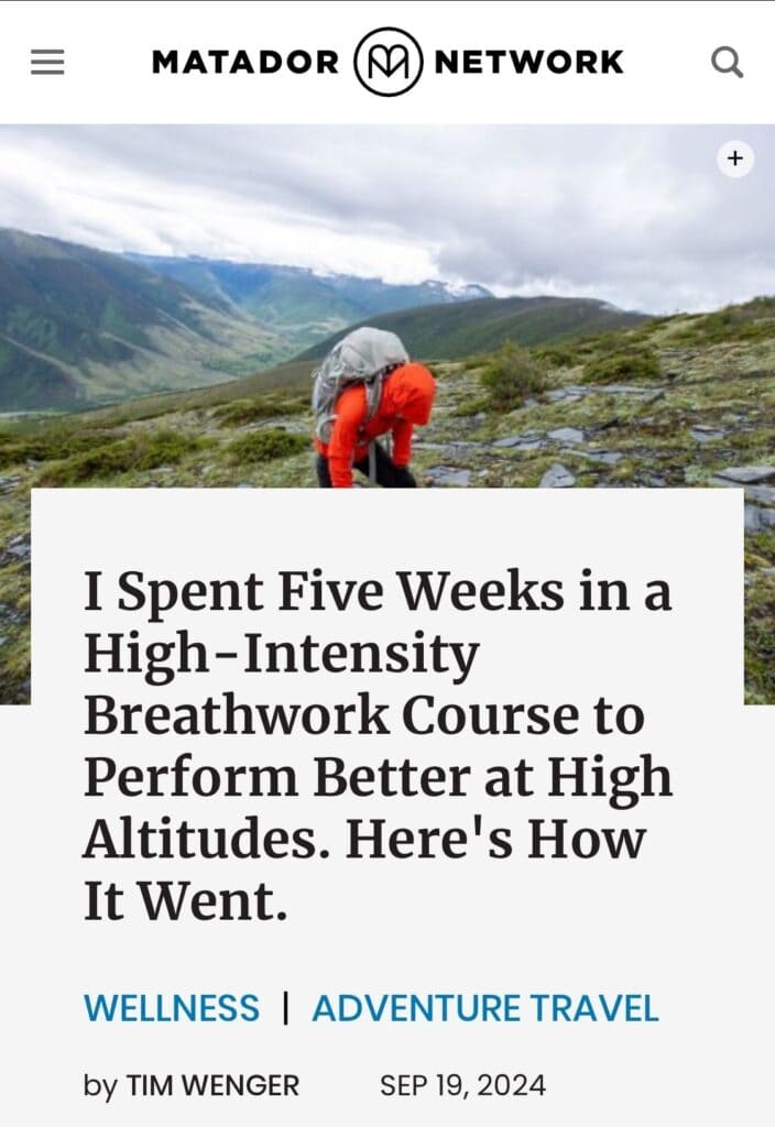 Climber trekking high-altitude mountain landscape, high-intensity breathwork training for altitude performance, outdoor adventure, wellness, inspiration for athletes and explorers, outdoor fitness journey.
