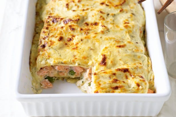 Lasagne au saumon et poireaux avec thermomix