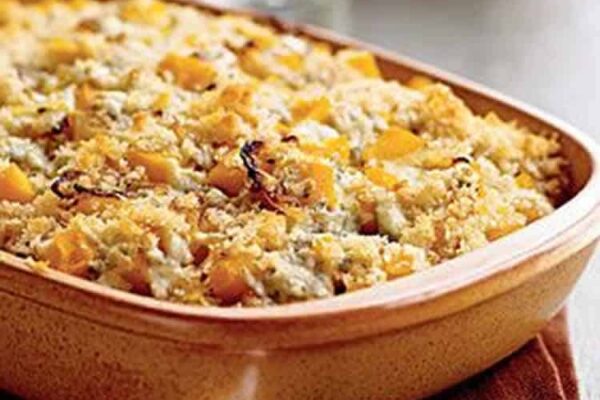 Crumble butternut au poulet au Thermomix : recette facile et gourmande