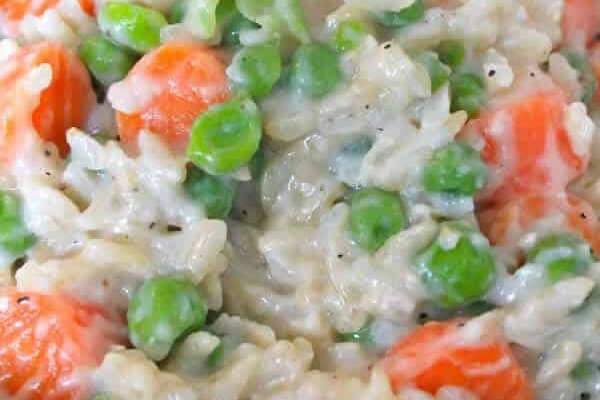 Risotto petits pois et carottes au Thermomix : recette crémeuse facile