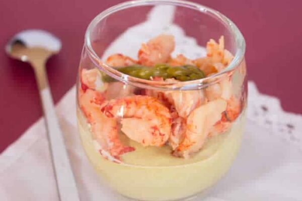 Verrine asperges vertes et crevettes au Thermomix : recette facile
