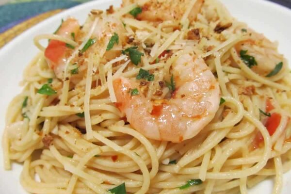 Spaghetti aux Crevettes et à l'Ail au Thermomix : Recette Facile