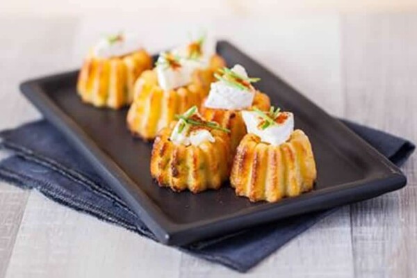 Minis cannelés salés tomate et basilic au Thermomix