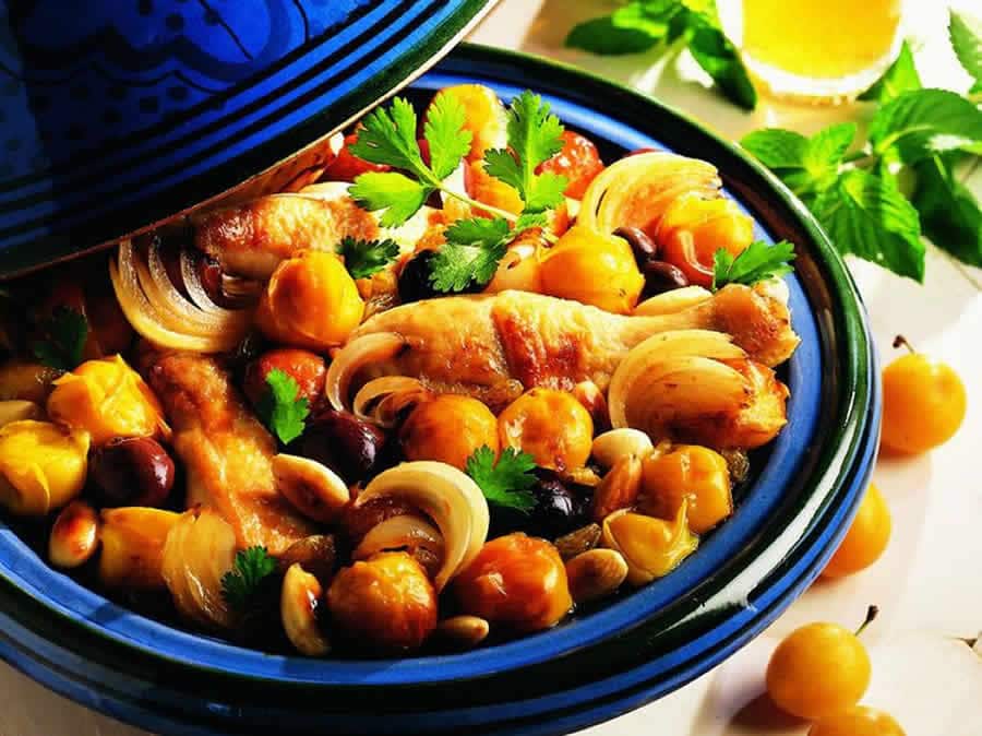 Tajine de poulet aux mirabelles au Thermomix