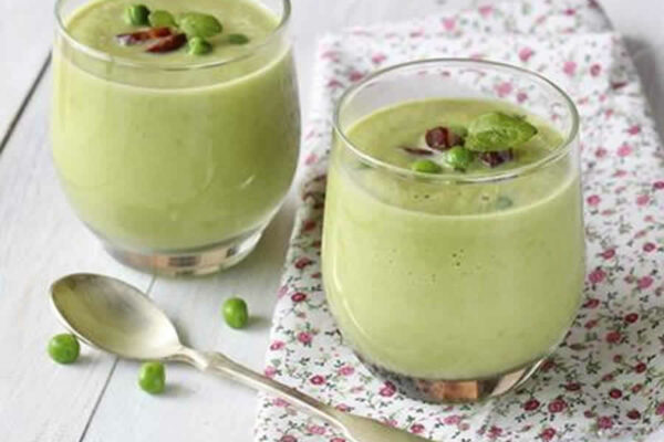 Velouté glacé de petits pois à la menthe au thermomix
