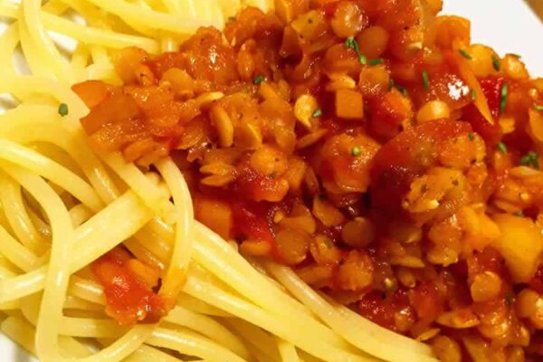 Bolognaise aux lentilles corail au thermomix