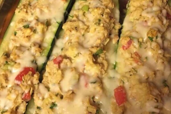 Courgettes farcies au thon au Thermomix