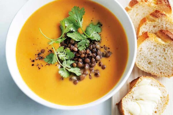 Velouté de lentilles corail au curry au Thermomix