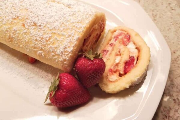 Roulé aux fraises et mascarpone au Thermomix