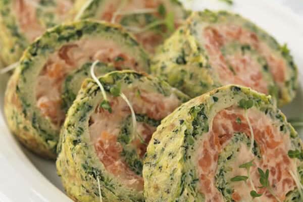 Roulé de courgettes au fromage et au saumon fumé au Thermomix