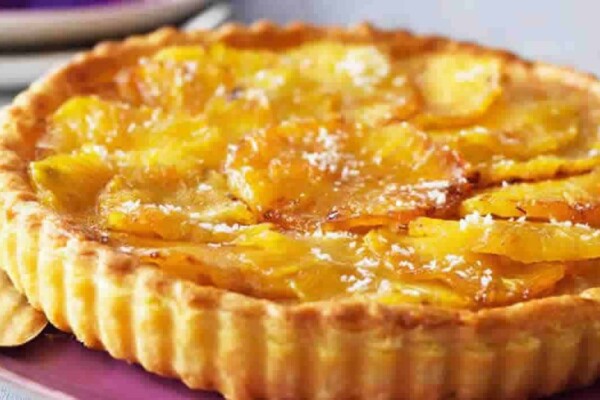 Tarte Flan à l'ananas et à la noix de coco au Thermomix