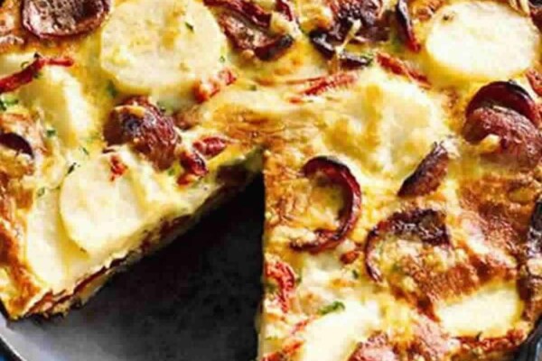 Tarte fine aux pommes de terre et chorizo au Thermomix