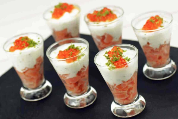 Verrines de saumon et mascarpone au Thermomix - recette facile et rapide