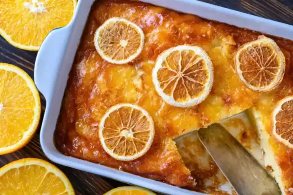 portokalopita gâteau grec à l'orange imbibé de sirop