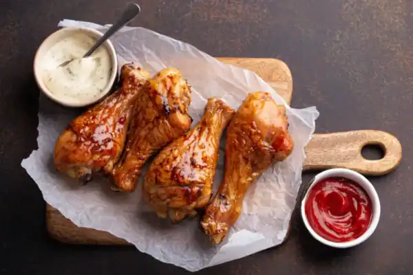 pilons de poulet au four dorés et croustillants laqués au miel et paprika