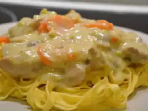 Blanquette de poulet aux carottes poireau et vin blanc
