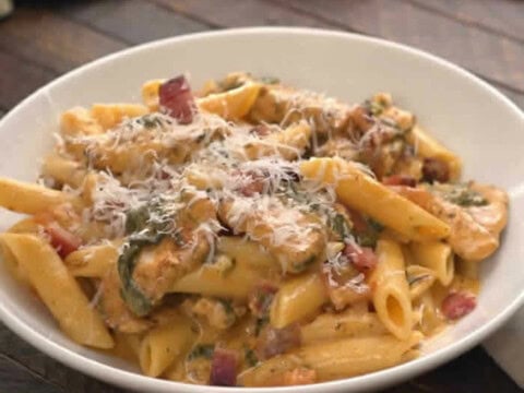 poulet aux pates lardon cookeo