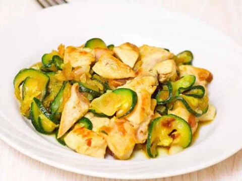 poulet aux rondelles de courgettes cookeo