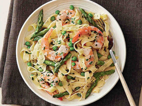 pates aux crevettes lait de coco cookeo