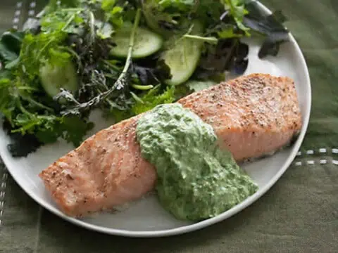 saumon sauce verte avec Thermomix