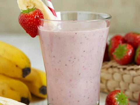 Milkshake fraise banane au thermomix