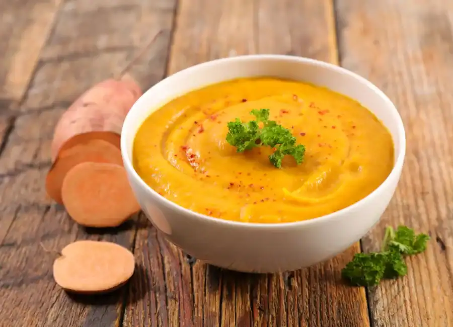 Soupe patate douce et beurre de cacahuète